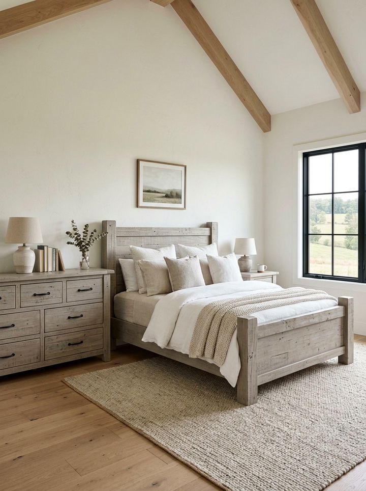 Light grey rustic furniture - 30 rustic grey bedroom ideas