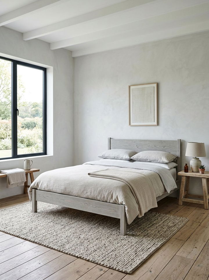 Light grey rustic minimalist bedroom - 30 rustic grey bedroom ideas