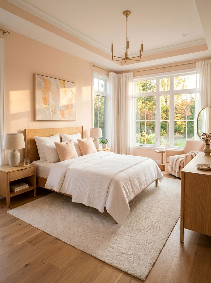 Light peach bedroom - 30 peach bedroom ideas