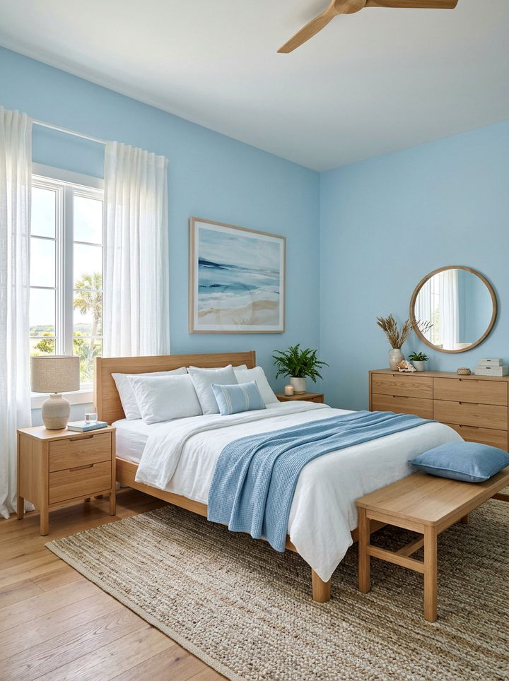 Light sky blue bedroom - 30 bedroom blue walls