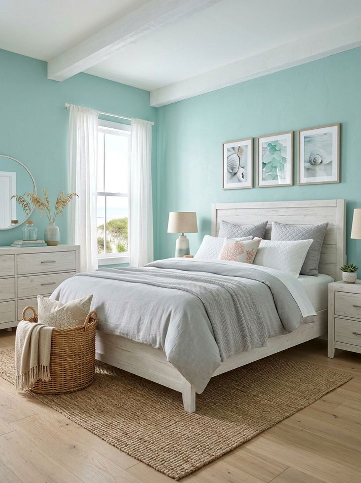 Light teal coastal bedroom paint - 30 coastal teal bedroom ideas