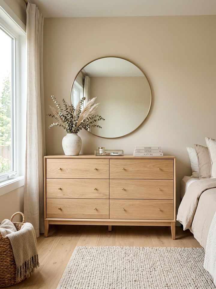 Light wood dresser - 30 beige bedroom furniture ideas