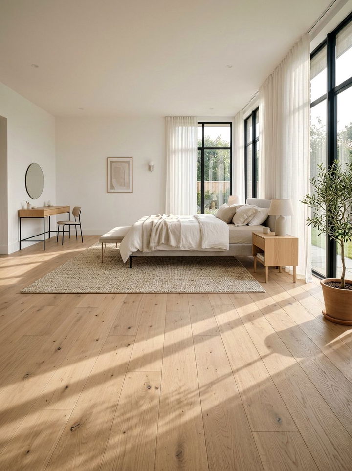 Light wood flooring - 30 Danish bedroom ideas