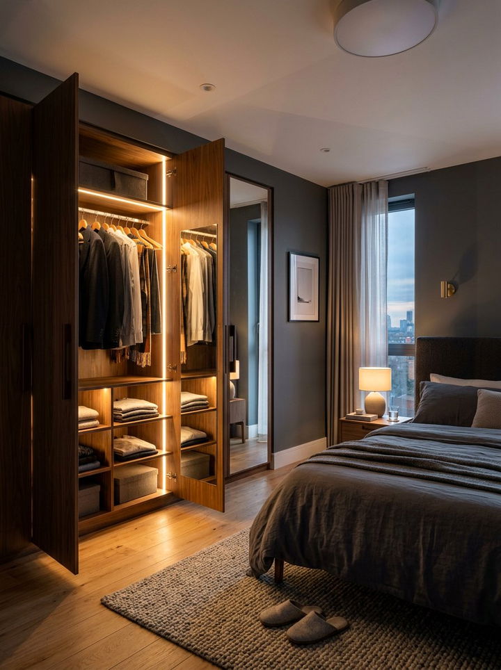 Lighting Integrated Wardrobe - 30 bedroom built-in wardrobes