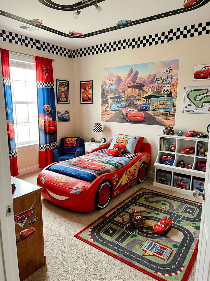 Lightning McQueen Room - 30 race car bedroom ideas