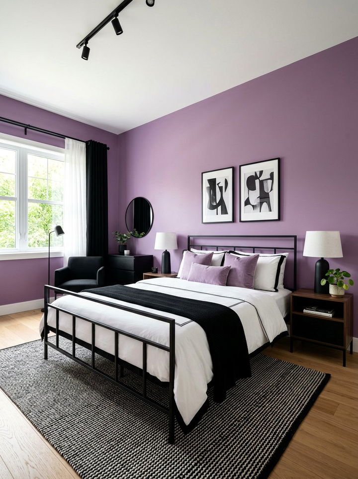 Lilac Black Bedroom - 30 pastel purple bedroom ideas