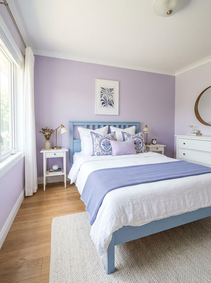 Lilac Blue Bedroom - 30 pastel purple bedroom ideas
