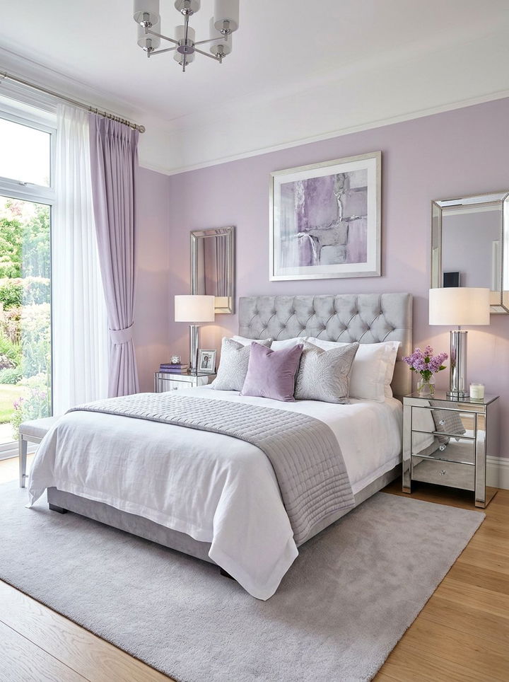 Lilac Silver Bedroom - 30 pastel purple bedroom ideas