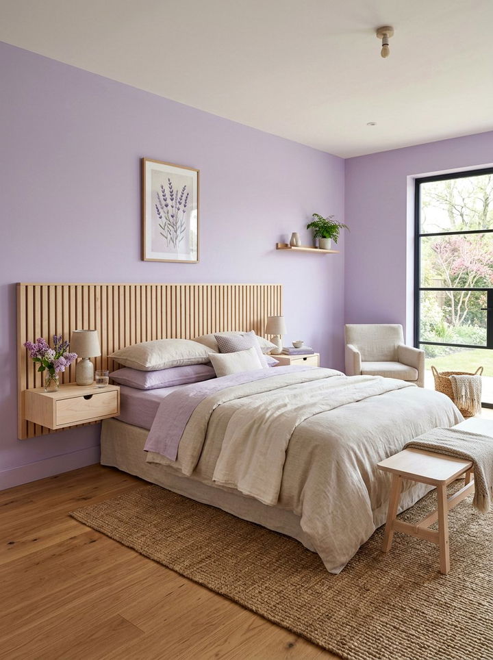 Lilac Wood Bedroom - 30 pastel purple bedroom ideas