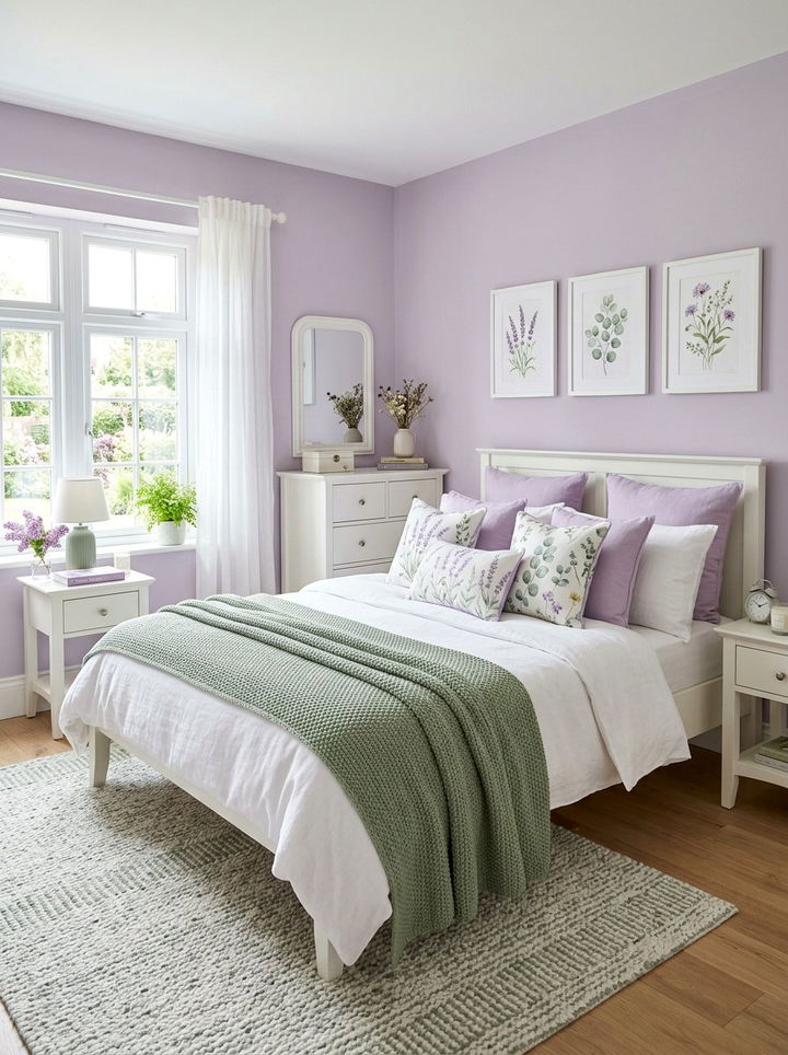 Lilac and sage bedroom - 30 colorful bedroom ideas
