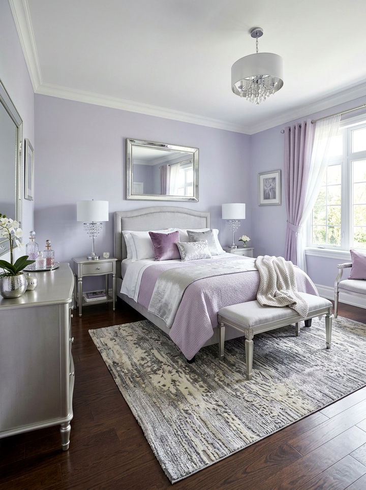Lilac and silver bedroom - 30 lilac bedroom ideas