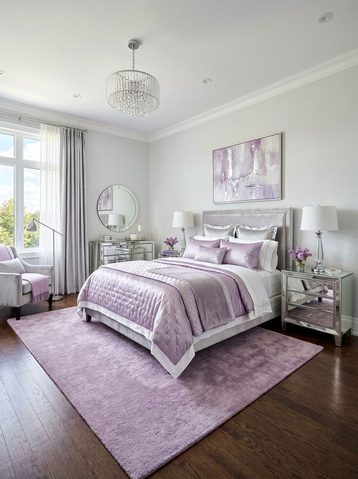 Lilac and silver gray bedroom - 30 purple and gray bedroom ideas