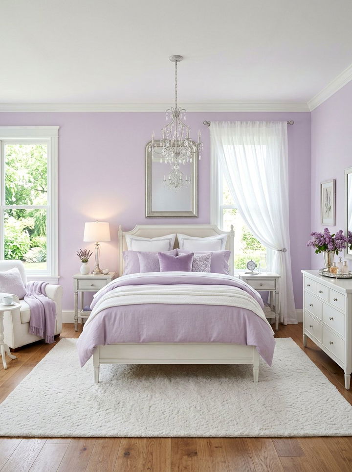 Lilac and white bedroom - 30 two tone bedroom ideas