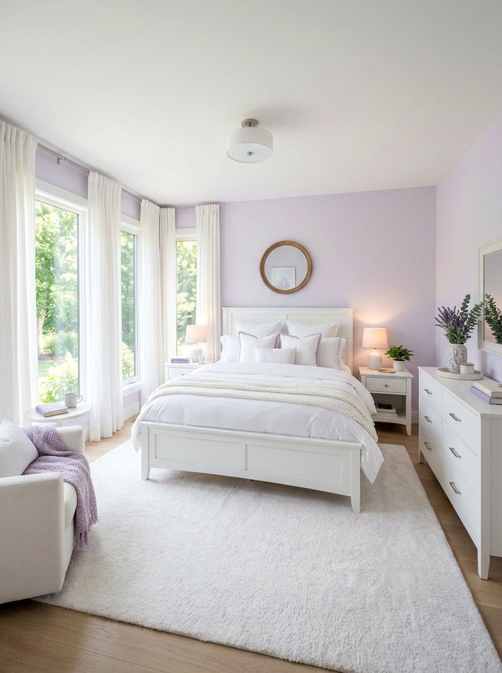 Lilac and white bedroom - 30 lilac bedroom ideas