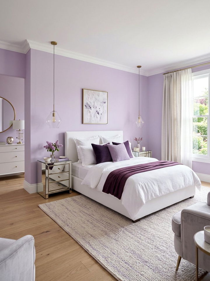 Lilac bedroom paint color - 30 bedroom paint color ideas
