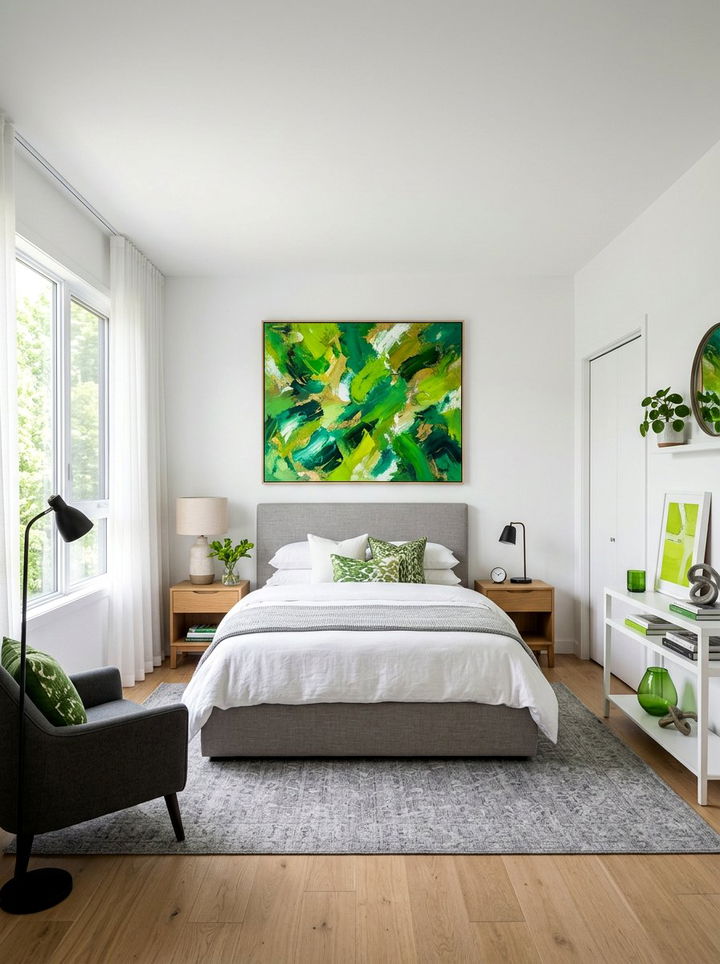 Lime Green Art Decor - 30 lime green bedroom ideas