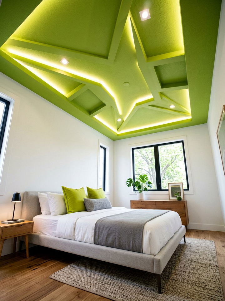 Lime Green Ceiling Color - 30 lime green bedroom ideas