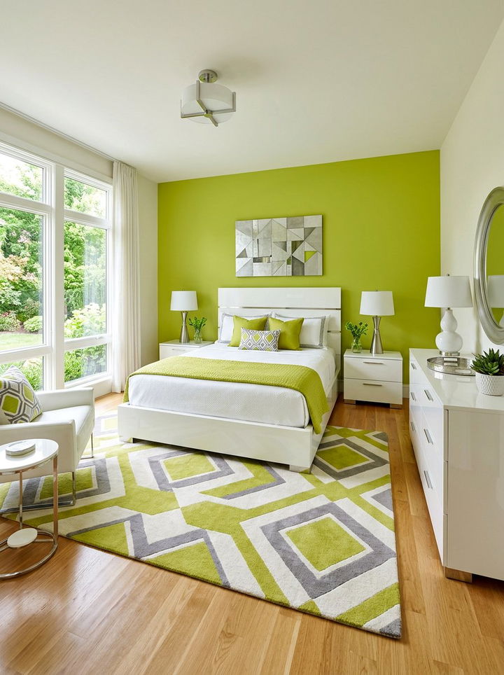 Lime Green Contemporary Bedroom - 30 green bedroom ideas