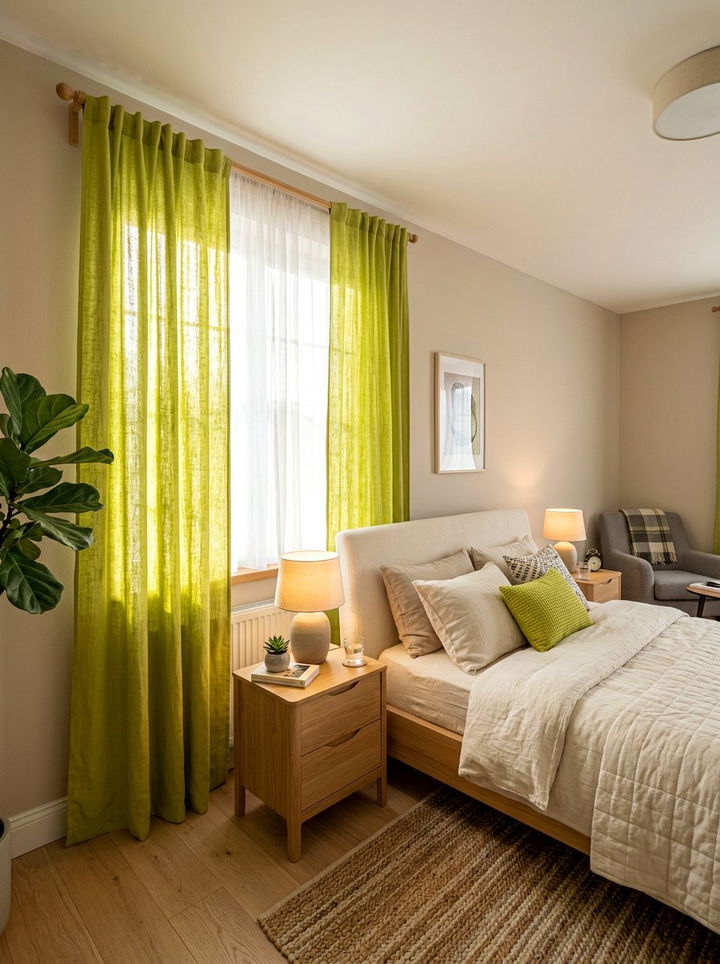 Lime Green Curtains - 30 lime green bedroom ideas