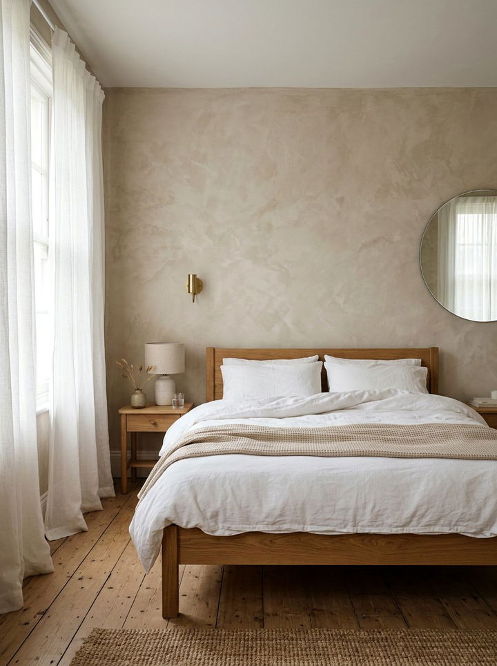 Lime wash wall - 30 bedroom feature wall ideas