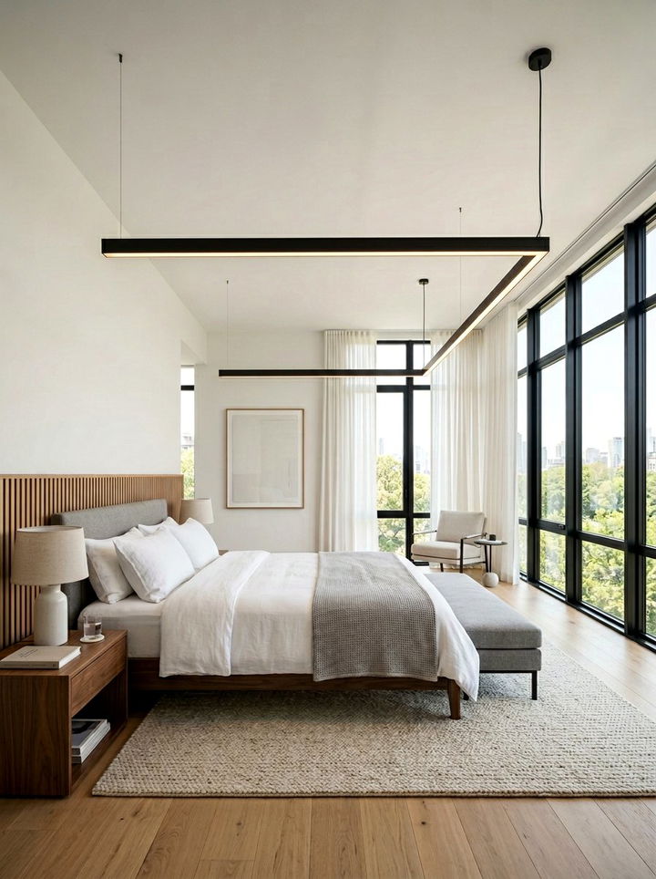 Linear Bedroom Pendant - 30 bedroom pendant lighting ideas