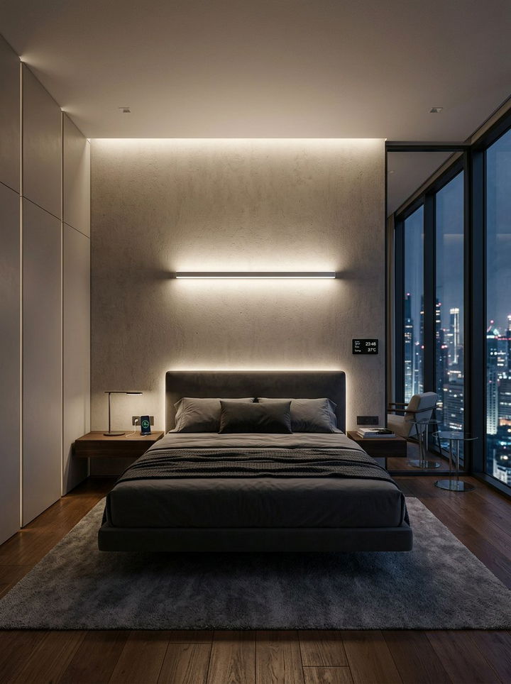 Linear led bedroom sconce - 30 bedroom sconces