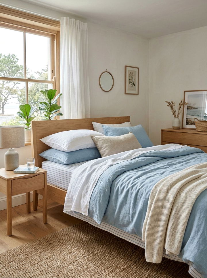 Linen Bedding Coastal Bedroom - 30 coastal bedroom ideas