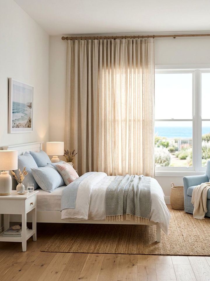 Linen Window Curtains - 30 bedroom finishing touches ideas