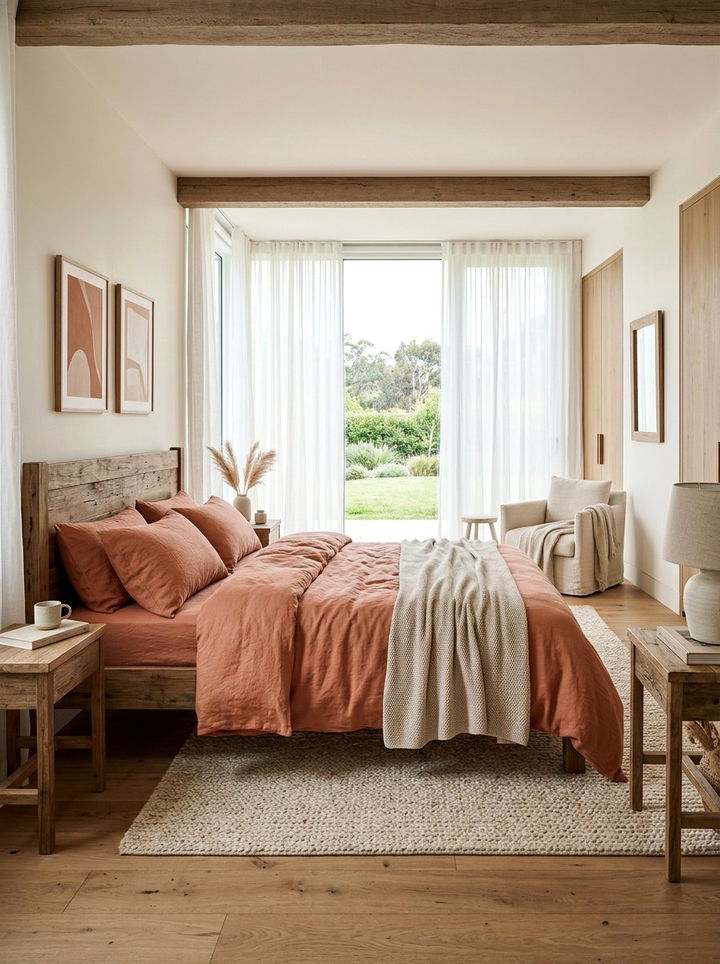 Linen bedding set - 30 cozy texture bedroom ideas