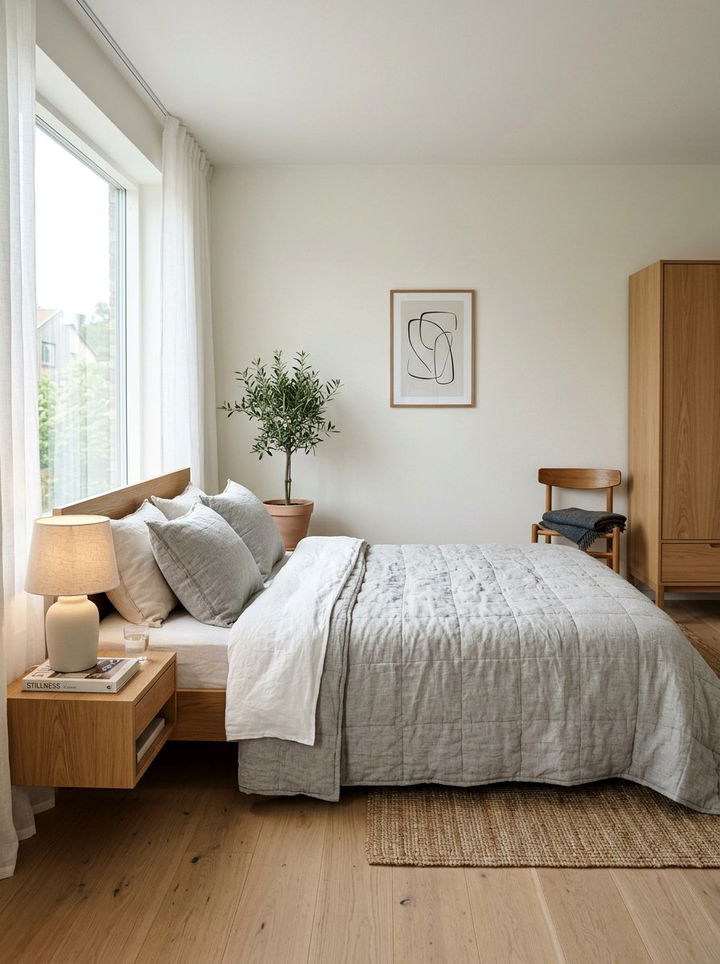 Linen quilted duvet - 30 quilted bedroom ideas