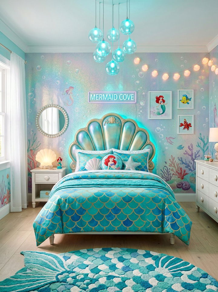 Little Mermaid Bedroom - 30 movie themed bedroom ideas