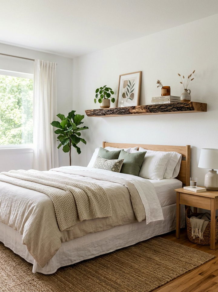 Live Edge Floating Shelf - 30 bedroom floating shelves