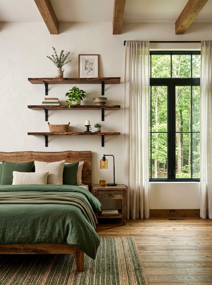 Live Edge Shelves - 30 bedroom shelving ideas