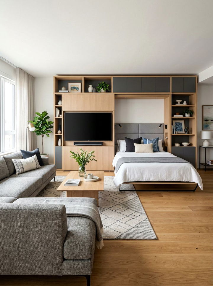 Living Room Wall Bed - 30 bedroom wall bed ideas