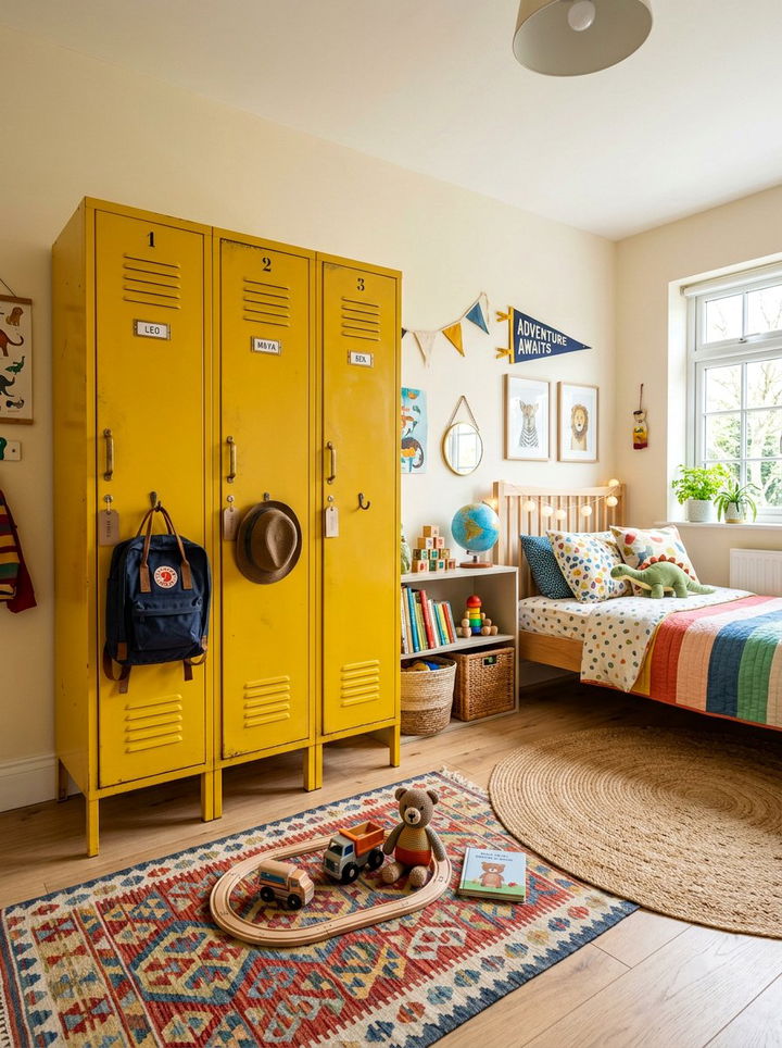 Locker Storage Kids Bedroom - 30 repurposed bedroom ideas
