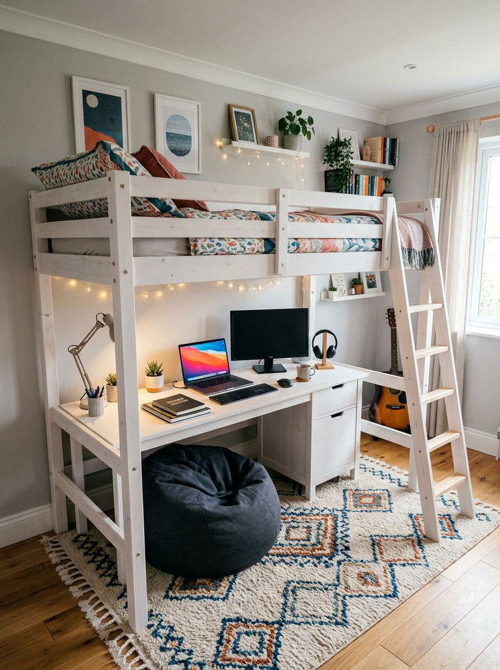 Loft Bed Desk - 30 bedroom study desk ideas