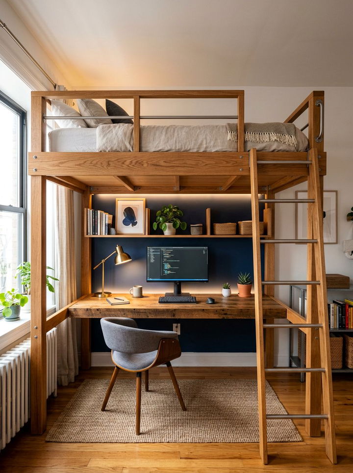 Loft Bed Floating Desk - 30 bedroom floating desks