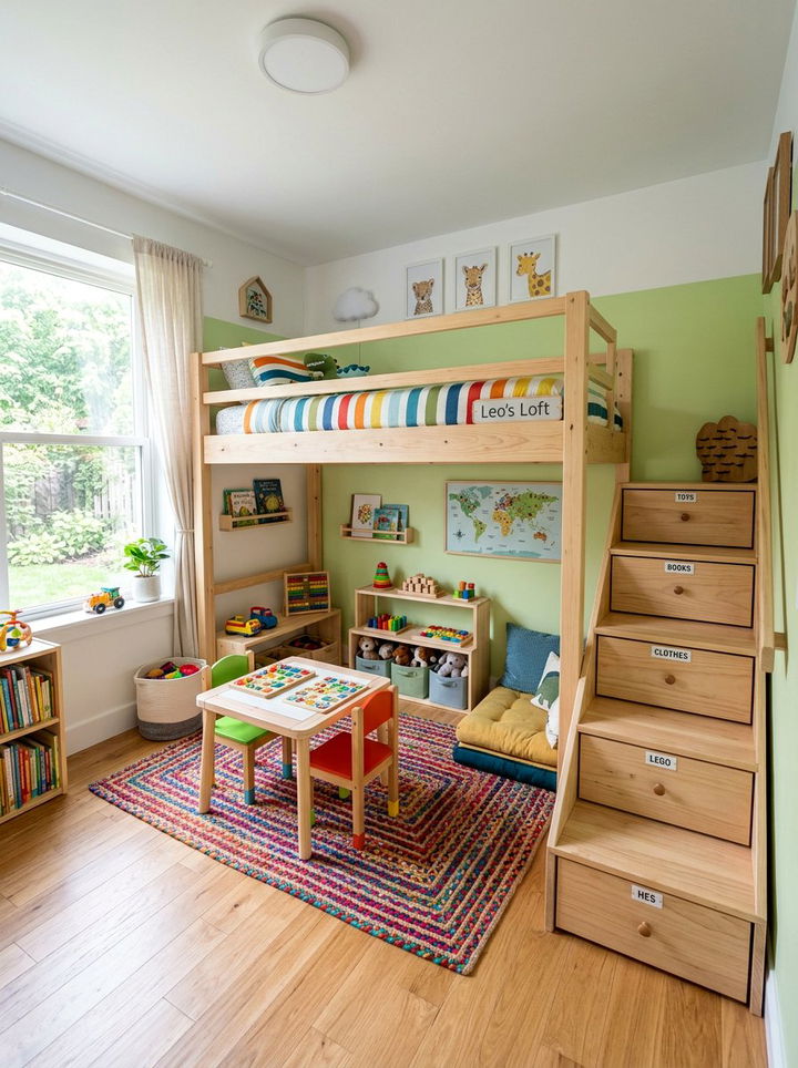 Loft Bed Stairs Storage - 30 bedroom hidden storage ideas