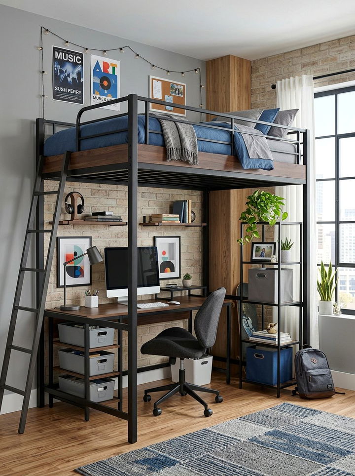 Loft Bed Teen Bedroom - 30 teenager bedroom decor ideas