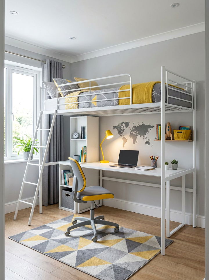 Loft Bed With Desk - 30 kids bedroom ideas