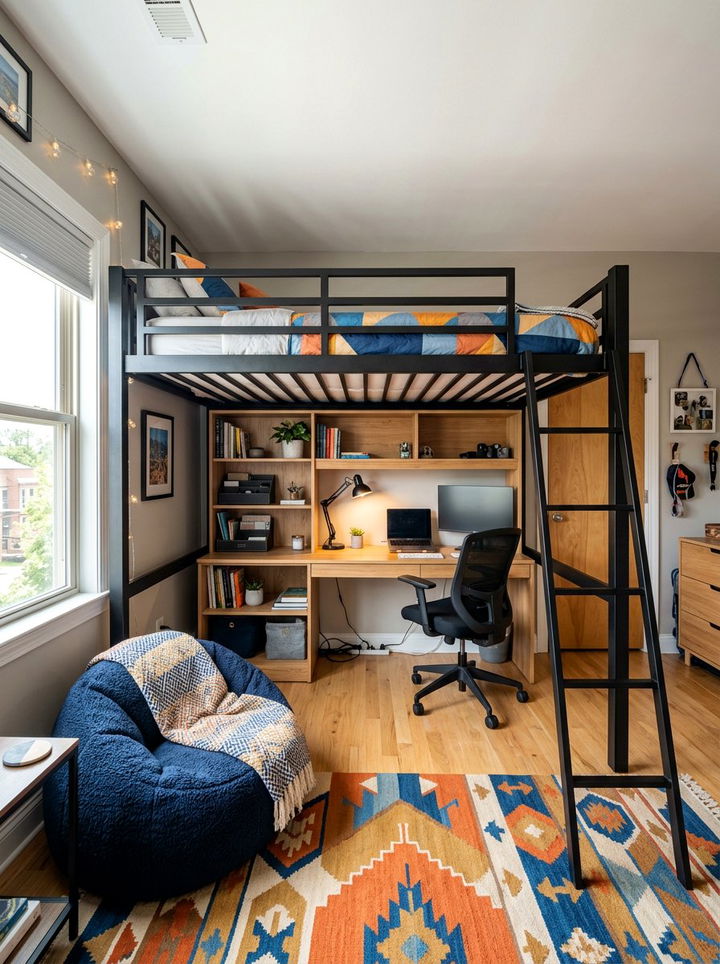 Loft Bed With Desk - 30 teenage boy bedroom ideas