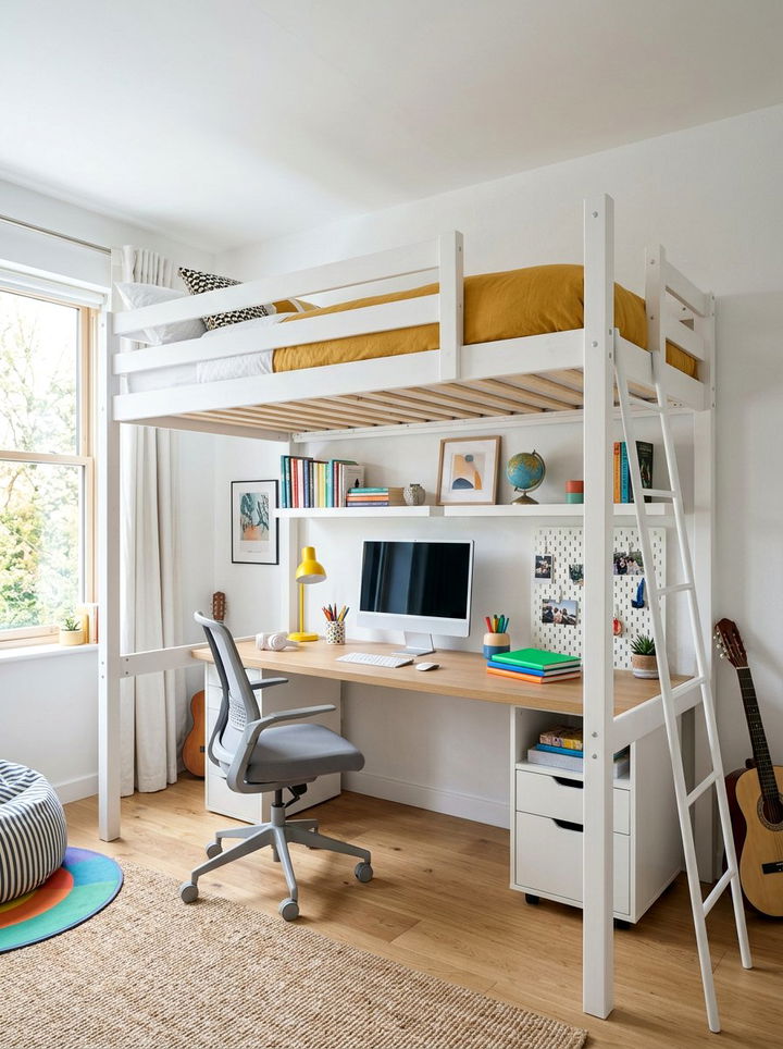 Loft Bed With Desk - 30 bedroom hidden bed ideas