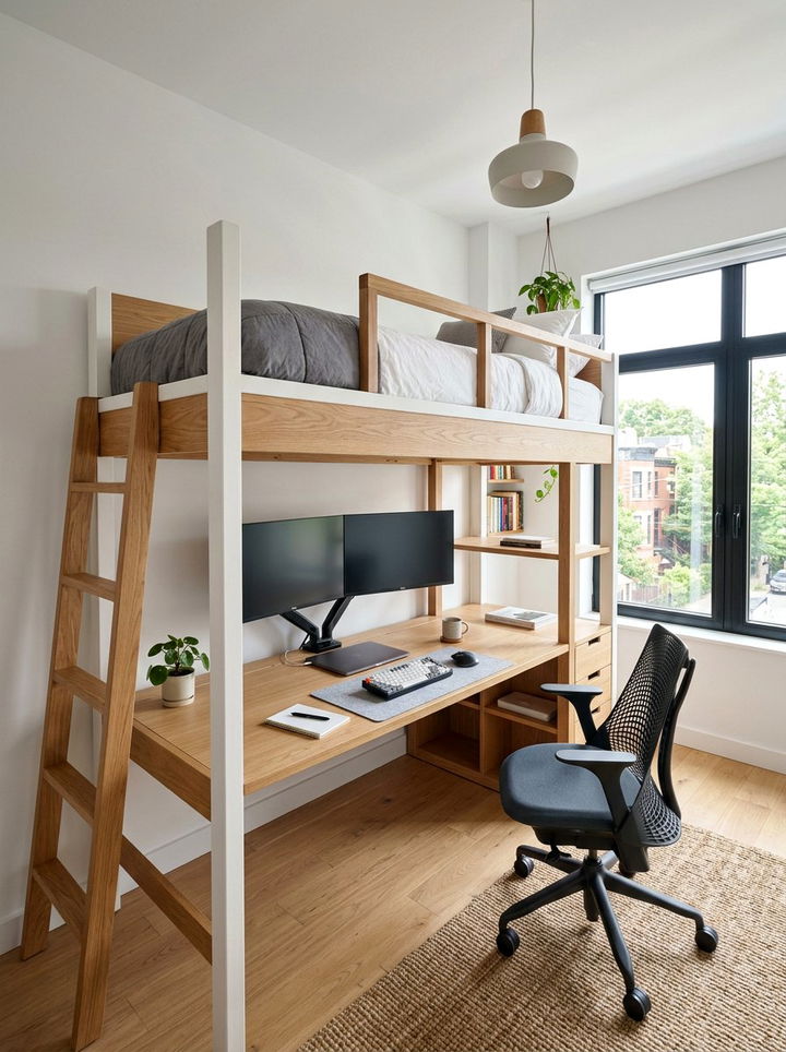 Loft Bed With Desk - 30 bedroom loft bed ideas