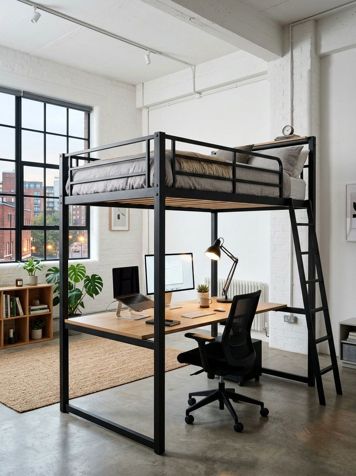 Loft Bed With Desk - 30 bedroom adjustable furniture ideas