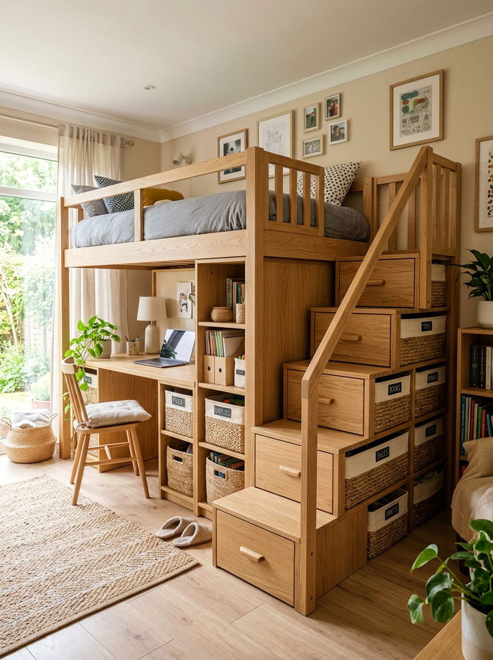 Loft Bed With Storage Stairs - 30 bedroom loft bed ideas