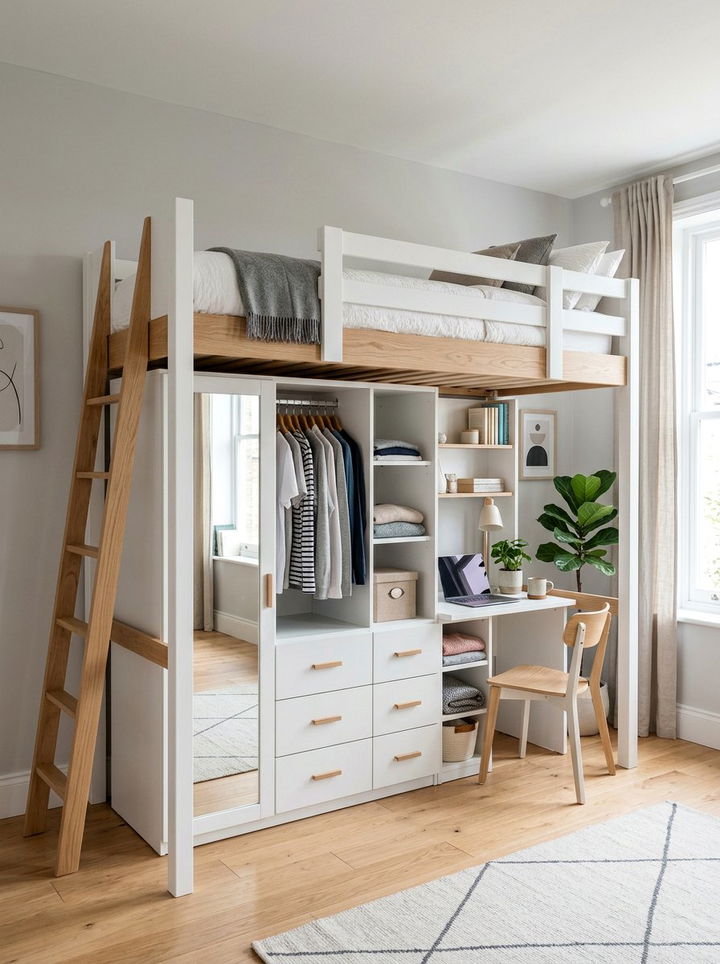 Loft Bed With Wardrobe - 30 bedroom loft bed ideas