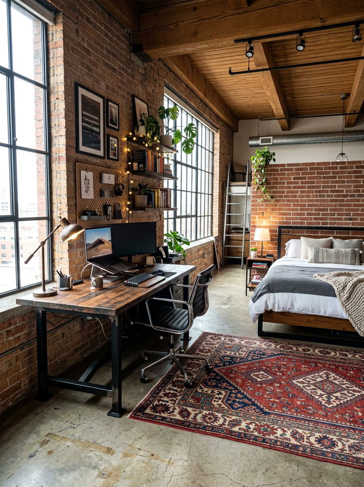 Loft Bedroom Workspace - 30 converted warehouse bedroom ideas