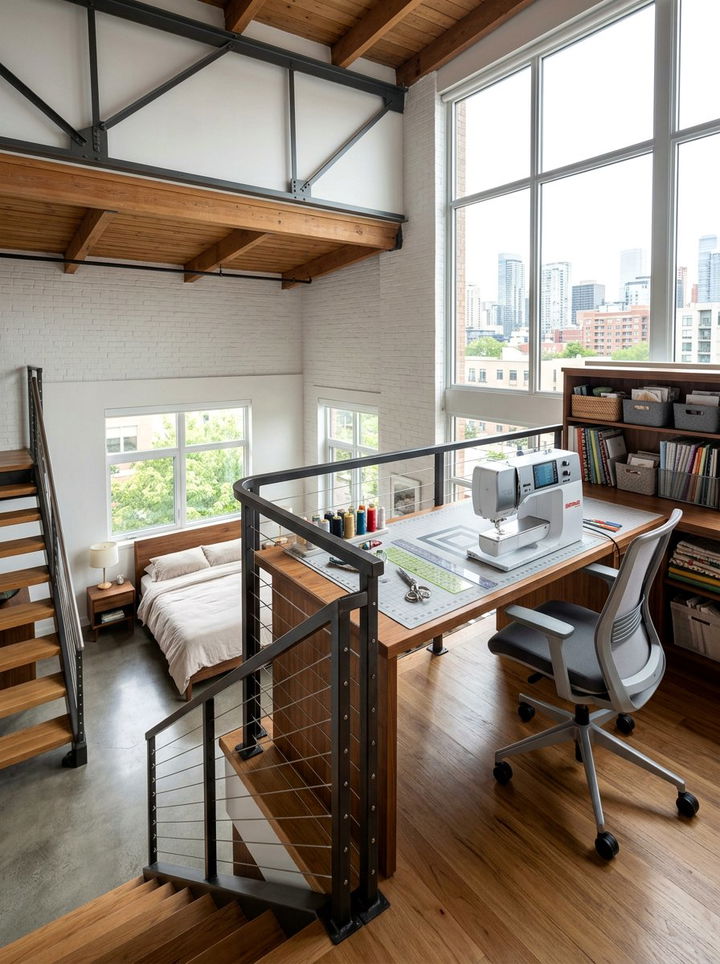 Loft Sewing Area - 30 bedroom sewing nook ideas