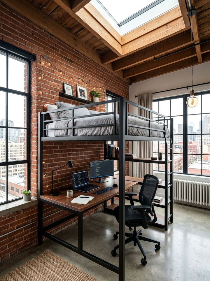 Loft bed with desk - 30 bedroom convertible furniture ideas