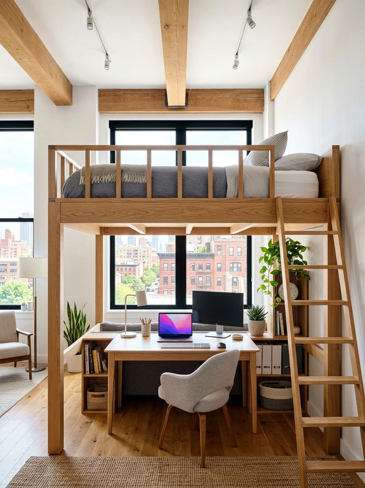 Lofted bed for small apartment - 30 apartment bedroom ideas